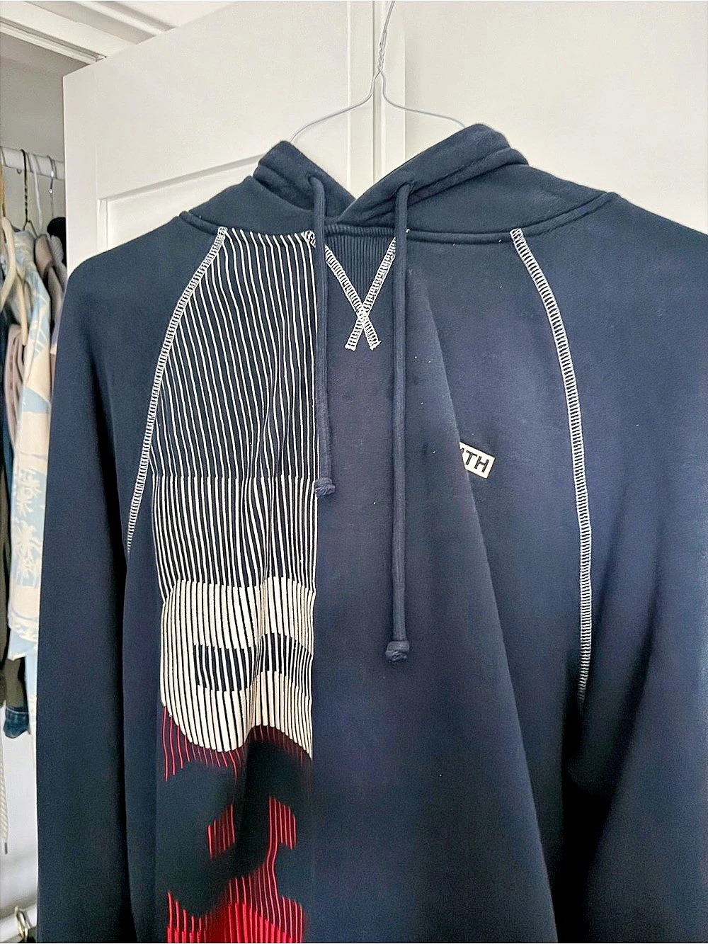 Kith USA OLYMPICS Striped Graphic Hoodie in Blue